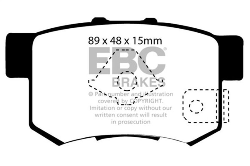 EBC 10-12 Acura RDX 2.3 Turbo Yellowstuff Rear Brake Pads - Image 2