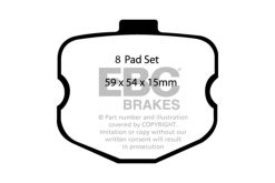 Alternative view of EBC 06-08 Chevrolet Corvette (C6) 7.0 (Z06) Yellowstuff Rear Brake Pads