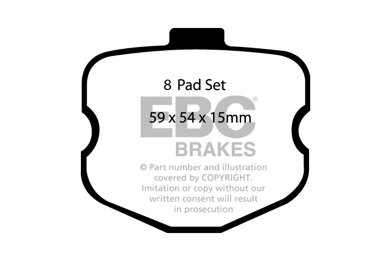 EBC 06-08 Chevrolet Corvette (C6) 7.0 (Z06) Yellowstuff Rear Brake Pads - Image 2