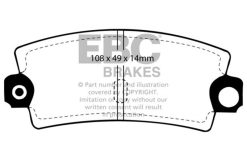 Alternative view of EBC 85-90 Lotus Esprit 2.2 Yellowstuff Rear Brake Pads