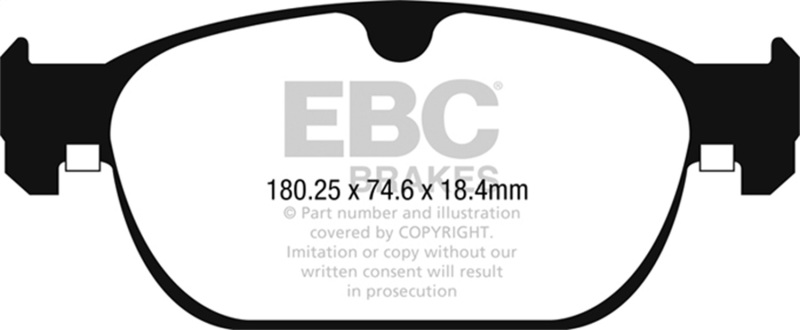 EBC 16-17 Volvo XC90 Yellowstuff Front Brake Pads - Image 2