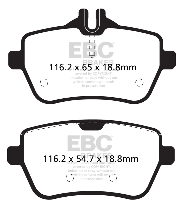 EBC 14+ Mercedes-Benz S550 4.7 Twin Turbo Yellowstuff Rear Brake Pads - Image 2