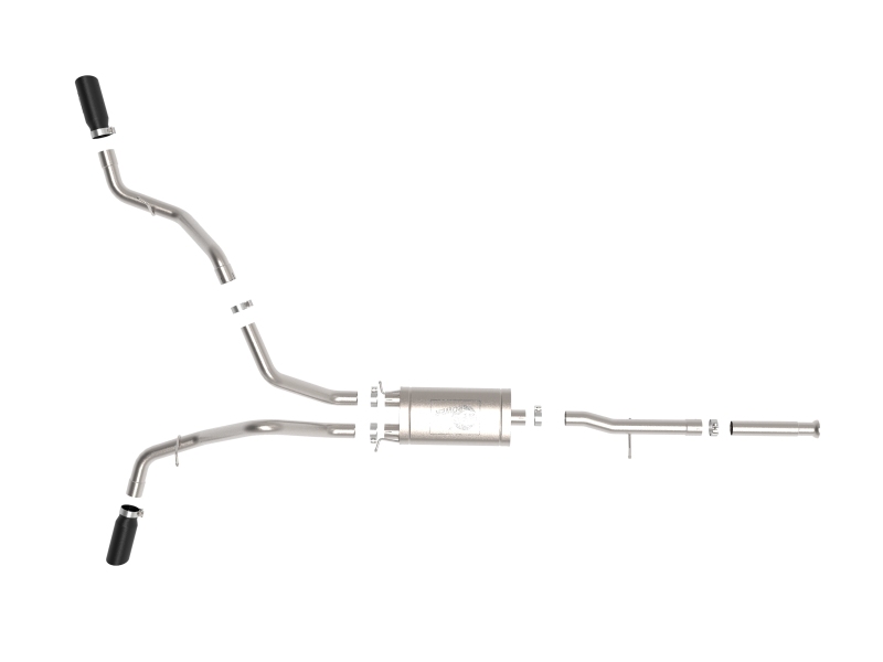 aFe Apollo GT Cat-Back Exhaust GM Trucks 09-18 V6-4.3L/V8-4.8/5.3L-Dual Rear-Side Exit Black Tips - Image 5