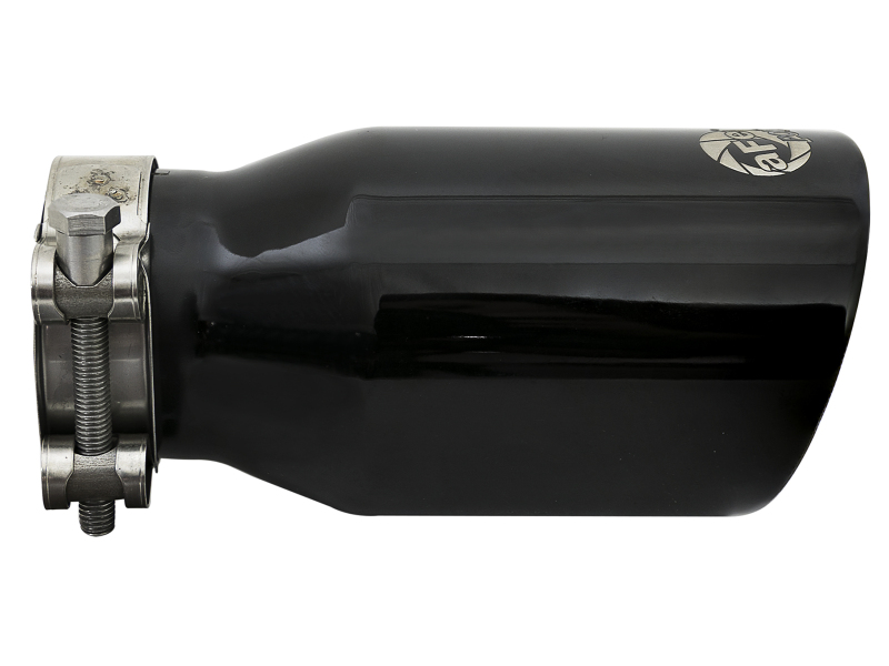 aFe MACH Force-Xp Universal 409 SS Single-Wall Clamp-On Exhaust Tip - Black - Image 2