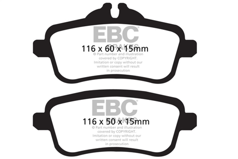 EBC 14+ Mercedes-Benz CLA45 AMG 2.0 Turbo Yellowstuff Rear Brake Pads - Image 2
