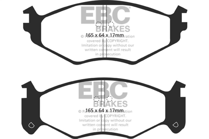 EBC 91-95 Chrysler LeBaron 2.5 (15in Wheels) Yellowstuff Front Brake Pads - Image 2