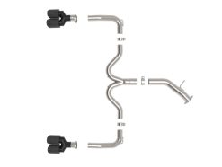 Alternative view of aFe 22-24 Kia Forte GT 1.6L 3in-2.5in 304 Stainless Steel Axle-Back Exhaust w/ Carbon Fiber Tips