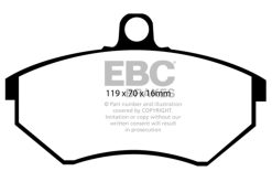 Alternative view of EBC 94 Volkswagen Cabriolet 1.8 Yellowstuff Front Brake Pads