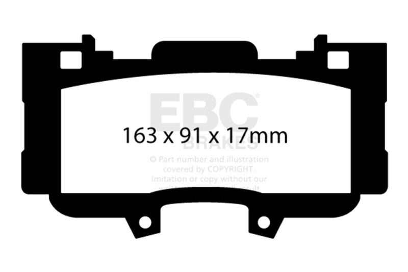 EBC 15+ Ford Mustang 2.3 Turbo Performance Pkg Yellowstuff Front Brake Pads - Image 2