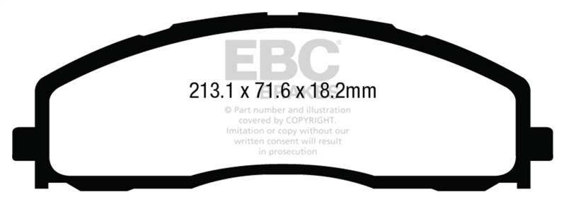 EBC 13+ Ford F250 (inc Super Duty) 6.2 (2WD) Yellowstuff Front Brake Pads - Image 2