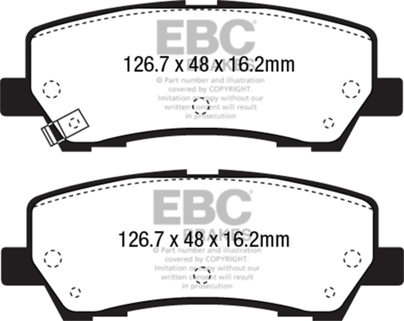 EBC 2015+ Ford Mustang 5.0L (w/Performance Package) Bluestuff Rear Brake Pads - Image 2