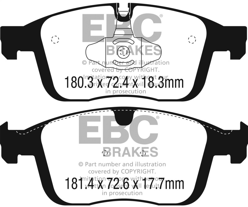EBC 2016+ Volvo XC60 2.0L Turbo T5 Yellowstuff Front Brake Pads - Image 2
