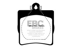 Alternative view of EBC 03-08 Chrysler Crossfire 3.2 Yellowstuff Rear Brake Pads