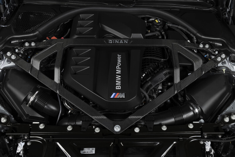 Dinan 21-27 BMW M2/M3/M4 (G80/G82/G83/G87) Matte Carbon Fiber Strut Tower Brace - Front - Image 14