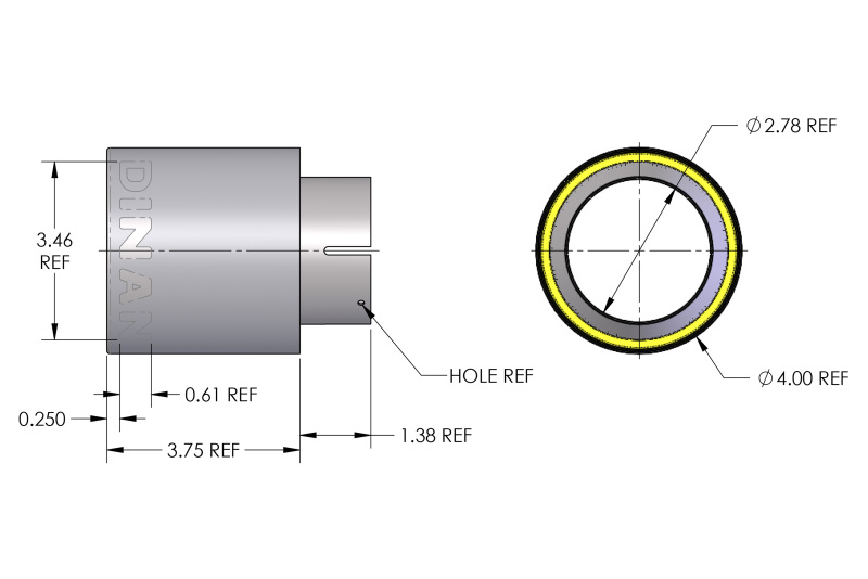 Dinan Double-Walled 4in Clamp-On Exhaust Tip - Polished - 4in Outlet / 2.75in Inlet - Image 6