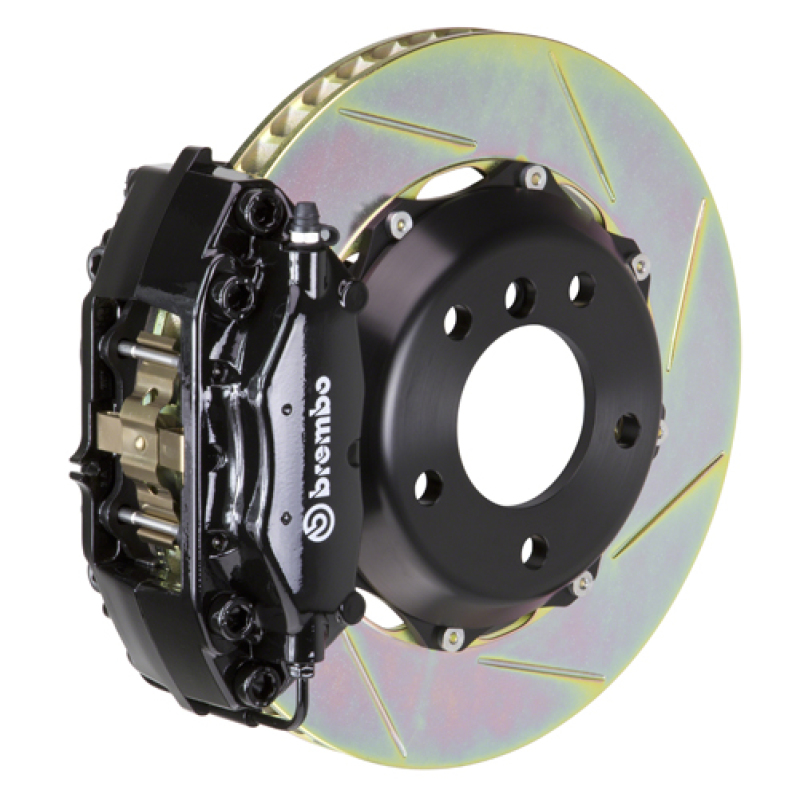 Brembo 10-14 E350 Sedan/12-14 CLS350 Rr GT BBK 4 Pist Cast 2pc 328x28 2pc Rotor Slotted Type1-Black