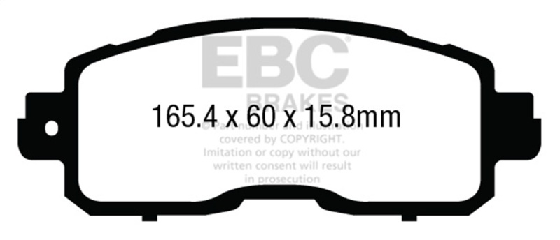 EBC 13+ Nissan Altima 2.5 (L33) Sedan Yellowstuff Front Brake Pads - Image 2