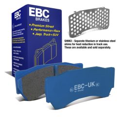 EBC 04-05 Mitsubishi Lancer Evo 8 2.0T (FQ400 w/Alcon Caliper) Bluestuff Front Brake Pads