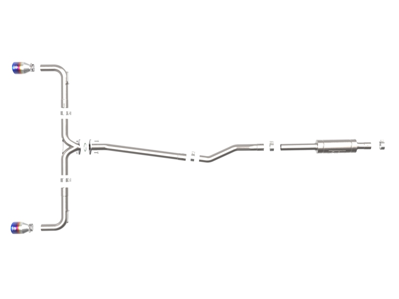 aFe Takeda 2-1/2in 304 SS Cat-Back Exhaust w/ Blue Flame Tips 14-18 Mazda 3 L4 2.0L/2.5L - Image 5