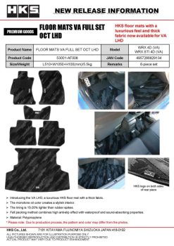 Alternative view of HKS FLOOR MATS VA FULL SET OCT LHD
