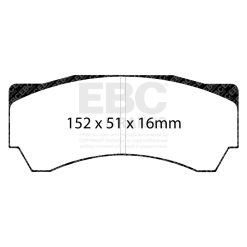 Alternative view of EBC Racing 04-05 Mitsubishi Lancer Evo 8 2.0L Turbo (FQ400 w/Alcon Caliper) RP-X Front Brake Pads