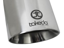 aFe Takeda 304 Stainless Steel Clamp-On Exhaust Tip 2.5in. Inlet / 4.5in. Outlet / 9in. L - Polished - Image 5