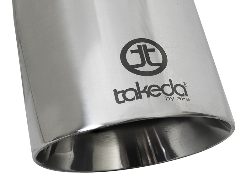 aFe Takeda 304 Stainless Steel Clamp-On Exhaust Tip 2.5in. Inlet / 4.5in. Outlet / 9in. L - Polished - Image 5