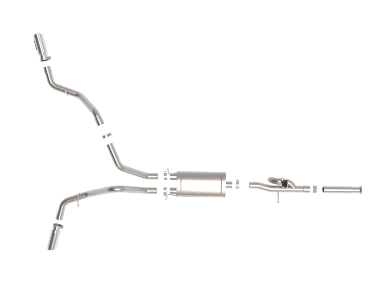 aFe Gemini XV Cat-Back Exhaust System GM Trucks 09-18 V6-4.3/V8-4.8/5.3L- Cut-Out Polished - Image 7