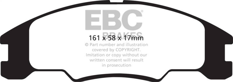 EBC 10-11 Ford Focus 1.6 Yellowstuff Front Brake Pads - Image 2