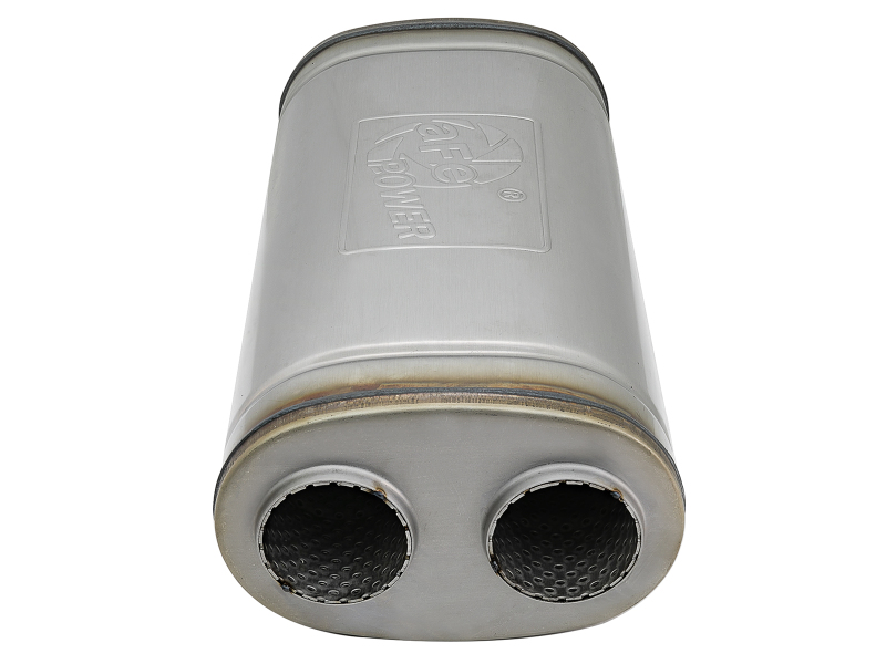 aFe MACH Force-Xp Muffler 2-1/2 IN ID Offset/Dual x 18 IN L x 8 IN W x 5 IN H - Oval Body - Image 3