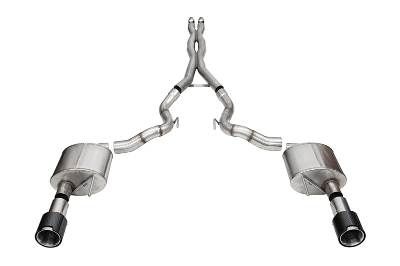 Corsa 2024 Ford Mustang GT Convertible 3in Sport Cat-Back Exhaust - 4.5in Carbon Fiber Tips