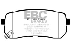 Alternative view of EBC 15+ Kia Sedona 3.3 Yellowstuff Rear Brake Pads