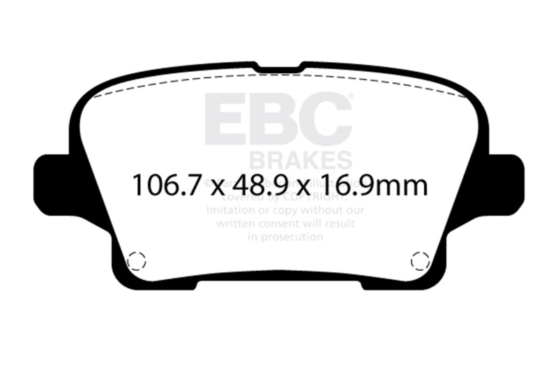 EBC 18-20 Buick Regal Sportback 3.6L Yellowstuff Rear Brake Pads - Image 3