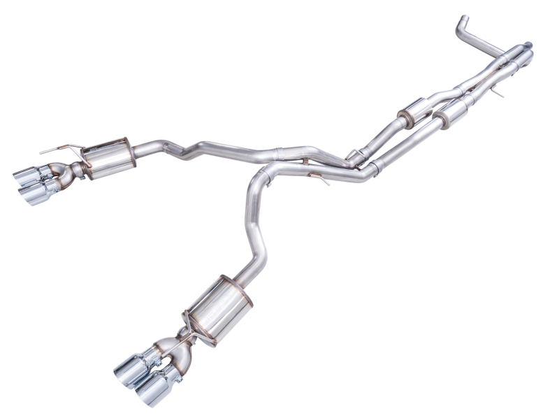 AWE 2021+ Chevy Tahoe/GM Yukon 6.2L 0FG Edition Cat Back Exhaust - Quad Chrome Silver Tips