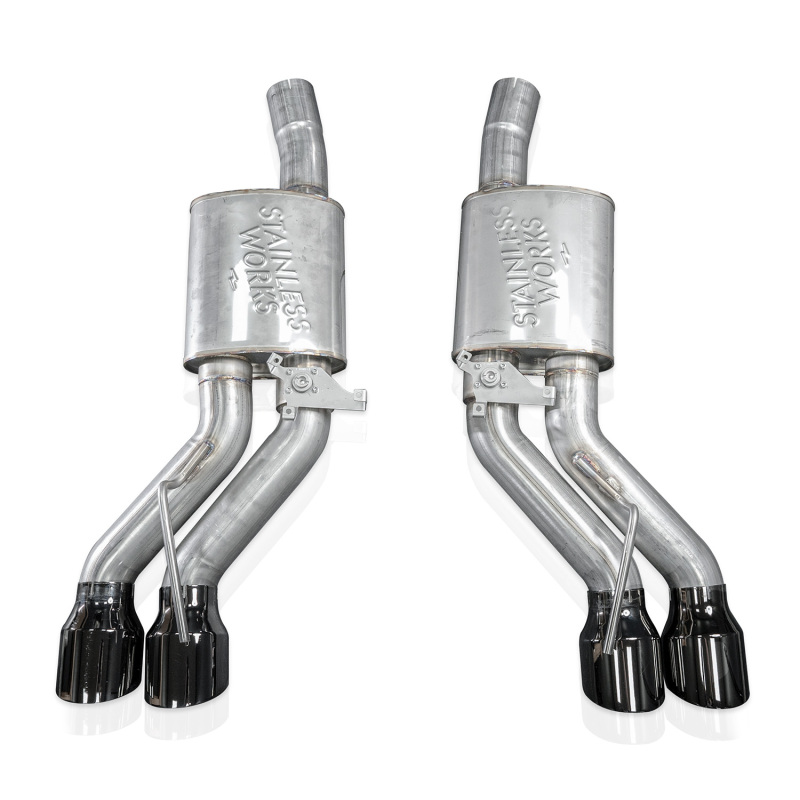 Stainless Works 22-25 Cadillac CT5-V Blackwing Axle Back Exhaust - Black Chrome Tips - Image 3