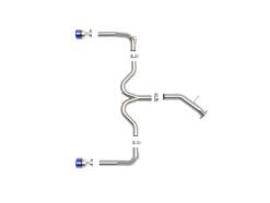 Alternative view of aFe Takeda 20-21 Kia Forte GT 1.6L (t) 3in to 2.5in SS Axle-Back Exhaust System w/ Blue Flame Tips