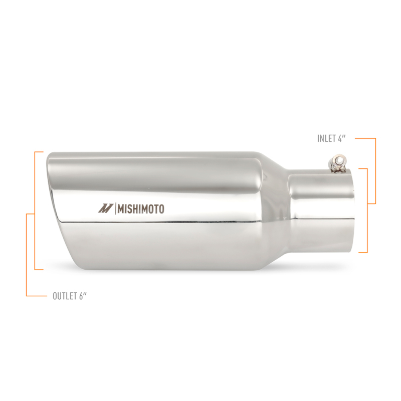 Mishimoto Universal Steel Muffler Tip 4in Inlet 6in Outlet Polished - Image 3