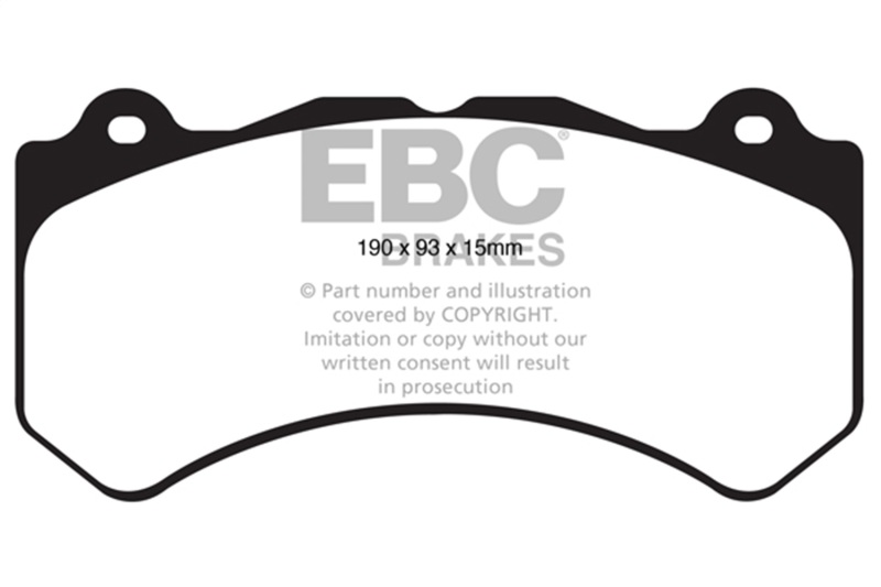 EBC 16+ Cadillac ATS-V 3.6 Twin Turbo Redstuff Front Brake Pads - Image 2