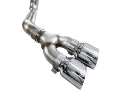 AWE Tuning 21-25 Ford F150 (14th Gen Reg Cab) Cat-Back Exhaust - 4.5in Dual Side Exit Chrome Tips - Image 9