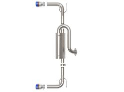 Alternative view of aFe 19-22 Mazda 3 L4 2.5L Takeda 3in to 2-1/2in 304 SS Axle-Back Exhaust w/ Blue Flame Tip