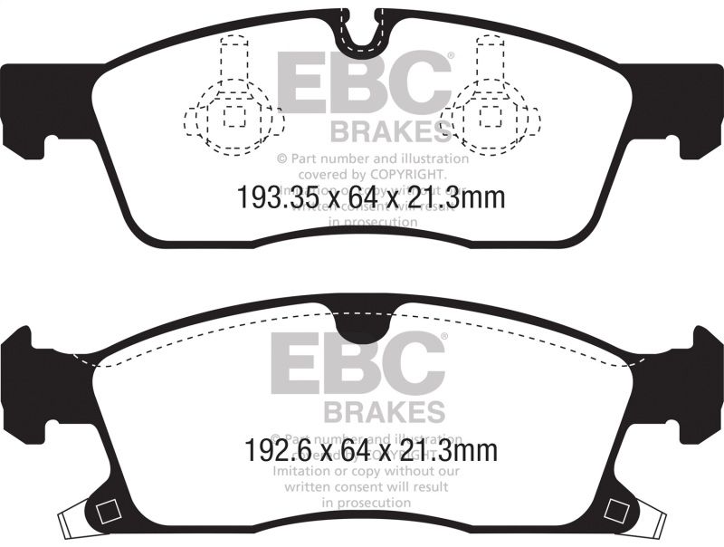 EBC 16-21 Jeep Grand Cherokee 3.6L Orangestuff Front Brake Pads