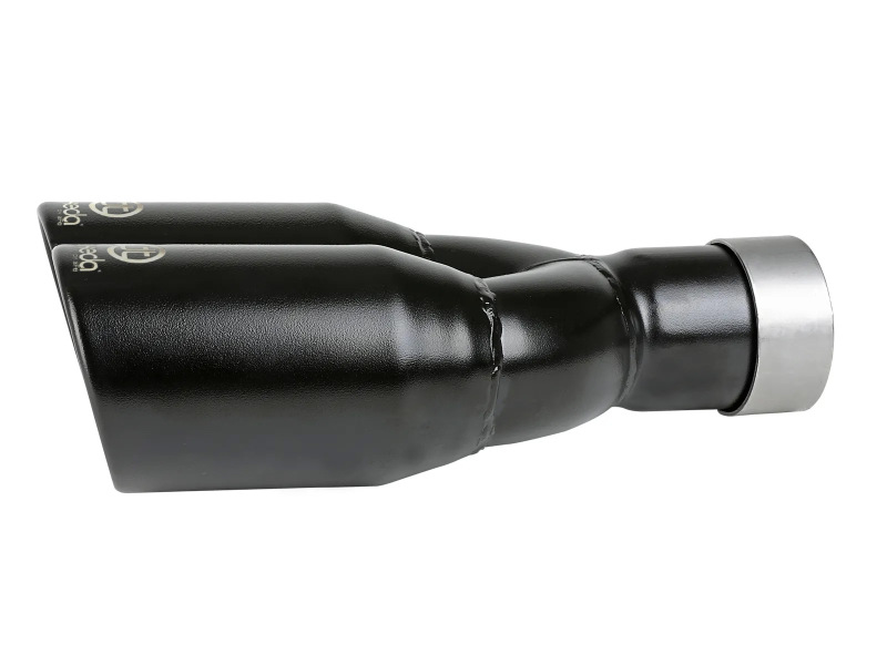 aFe Takeda 304 Stainless Steel Clamp-on Exhaust Tip Black 2-1/2ininlet x 3-1/2in Outlet X 12in L - Image 2