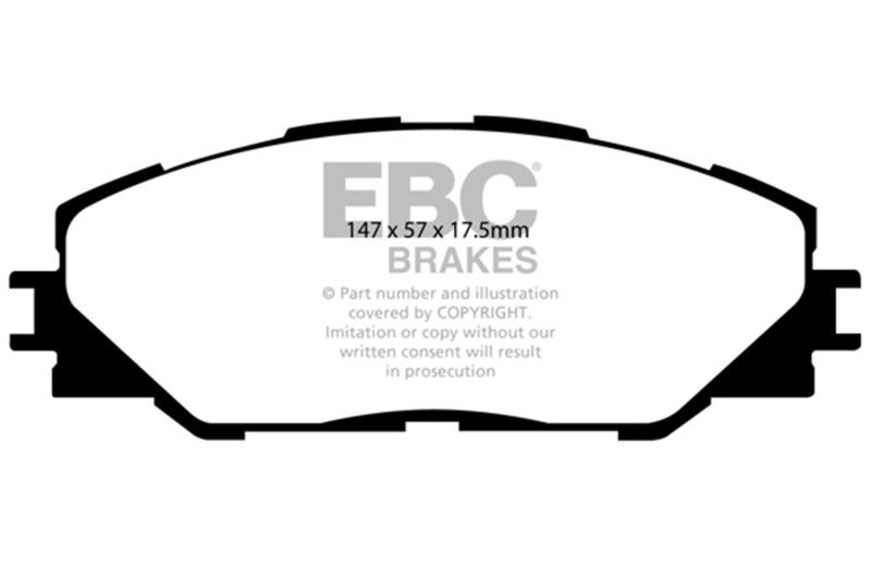 EBC 09-10 Pontiac Vibe 2.4 2WD Yellowstuff Front Brake Pads - Image 2
