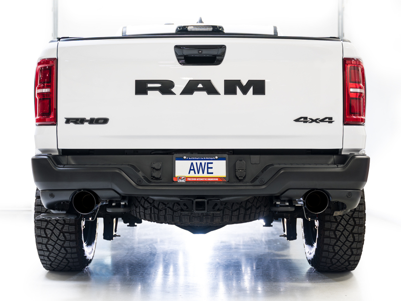 AWE Tuning 2025+ RAM 1500 RHO 3.0 I6 TT 0FG Dual Rear Exit Cat-Back Exhaust - Diamond Black Tips - Image 4