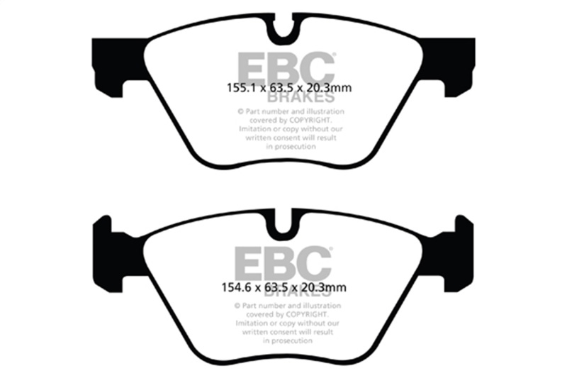 EBC 11+ BMW 528 2.0 Turbo (F10) Yellowstuff Front Brake Pads - Image 2
