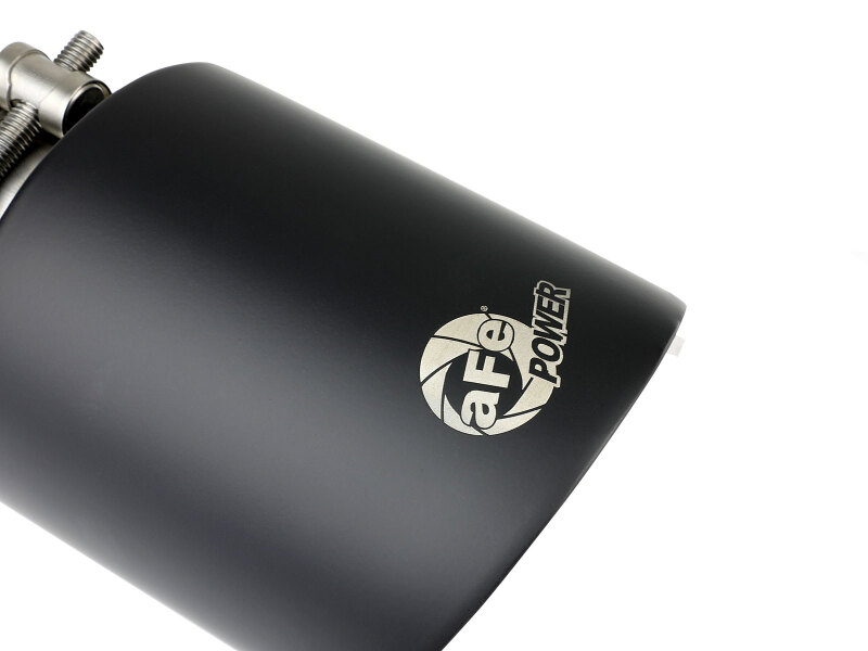 aFe Takeda 304 SS Clamp-On Exhaust Tip 2.5in. Inlet / 4.5in. Outlet / 7in. L - Black - Image 6