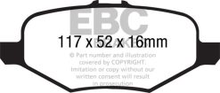 Alternative view of EBC 13+ Ford Explorer 3.5 Twin Turbo 4WD Yellowstuff Rear Brake Pads