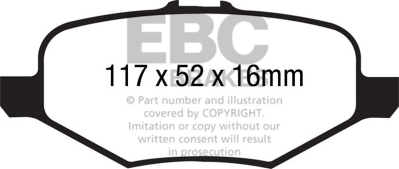 EBC 13+ Ford Explorer 3.5 Twin Turbo 4WD Yellowstuff Rear Brake Pads - Image 2