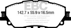 Alternative view of EBC 2019+ Lexus ES300H 2.5L Hybrid Yellowstuff Front Brake Pads