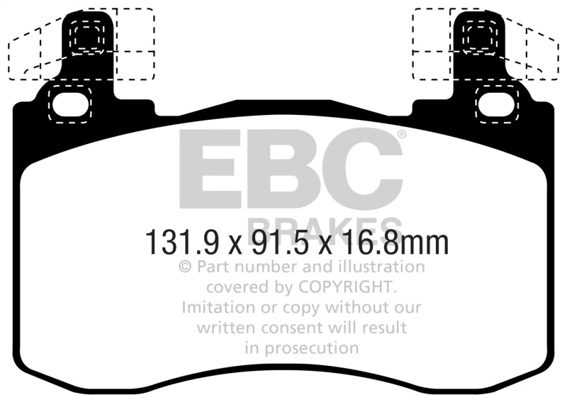 EBC 2019+ Genesis G70 2.0T (Brembo) Yellowstuff Front Brake Pads - Image 2